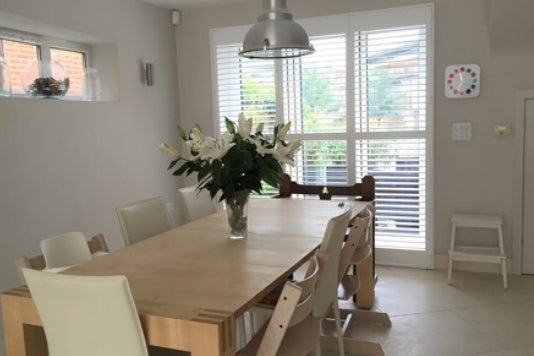 Dining room with shutters