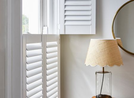 Shutters made for an unusual shaped window