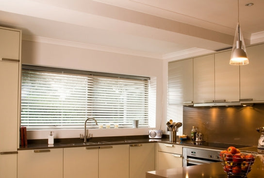 Wooden Venetian Blinds in a considered interior